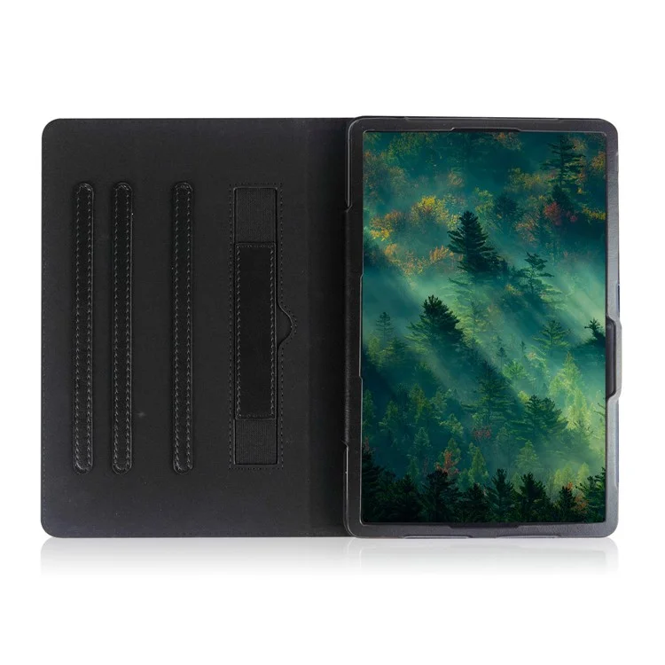 Para Samsung Galaxy Tab S7 T870 T875 / Tab S8 / Tab S9 X710 / Tab S9 FE X510 Funda Giratoria de Pie Cubierta de Tableta de Cuero - Negro