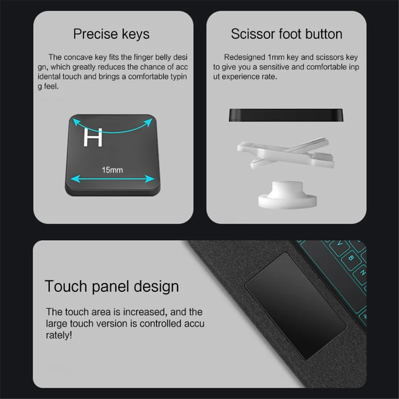 For iPad (2025) / 10.9 (2022) Leather Case + Bluetooth-Compatible Keyboard with Backlight Trackpad - Black