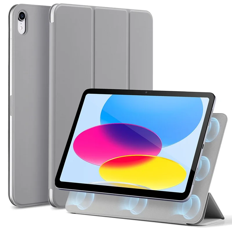 ESR 1B187 Rebound Magnetic Series for iPad (2025) / 10.9 (2022) Leather Case Stand Tablet Cover - Grey