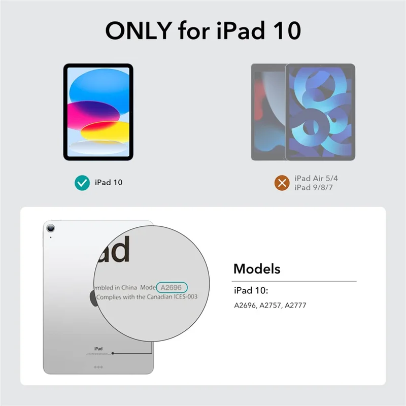 ESR 1B187 Rebound Magnetic Series for iPad (2025) / 10.9 (2022) Leather Case Stand Tablet Cover - Grey