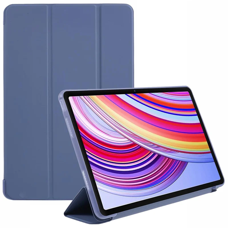 For Xiaomi Redmi Pad Pro / Redmi Pad Pro 5G / Poco Pad Case PU Leather+Silicone Tri-Fold Stand Pro / Poco Padtective Cover - Purple