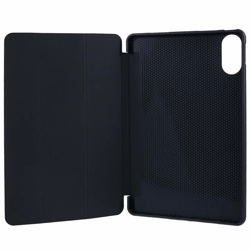 For Xiaomi Redmi Pad Pro / Redmi Pad Pro 5G / Poco Pad Case PU Leather+Silicone Tri-Fold Stand Pro / Poco Padtective Cover - Black