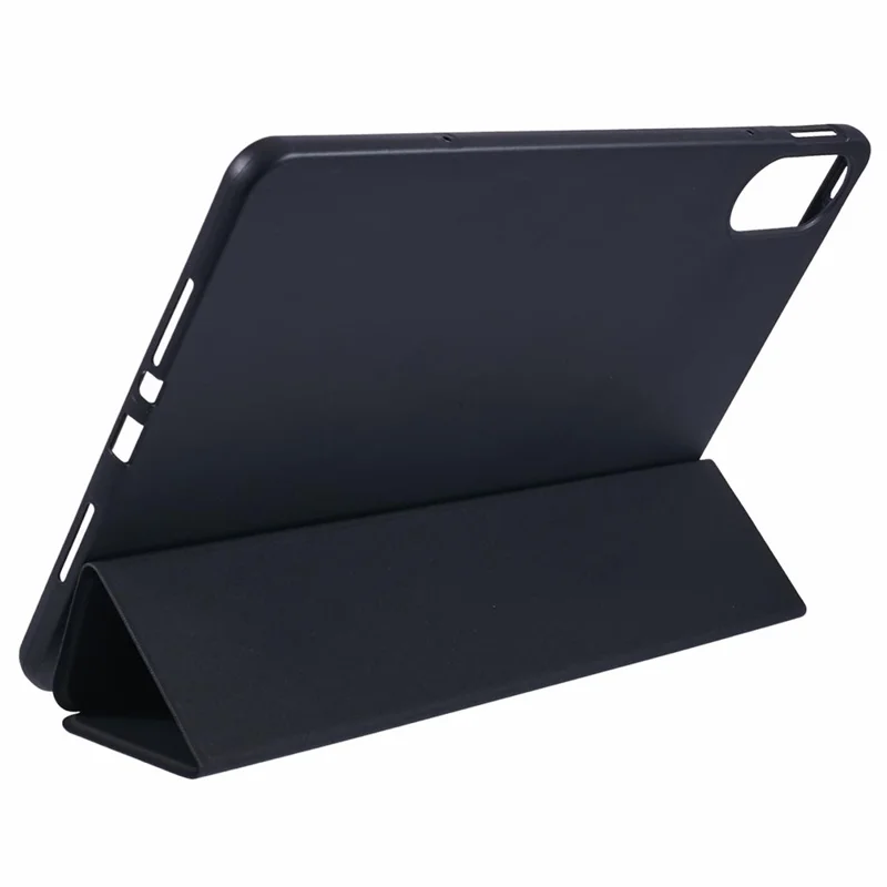 For Xiaomi Redmi Pad Pro / Redmi Pad Pro 5G / Poco Pad Case PU Leather+Silicone Tri-Fold Stand Pro / Poco Padtective Cover - Black