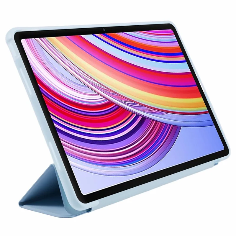 For Xiaomi Redmi Pad Pro / Redmi Pad Pro 5G / Poco Pad Case PU Leather+Silicone Tri-Fold Stand Pro / Poco Padtective Cover - Baby Blue