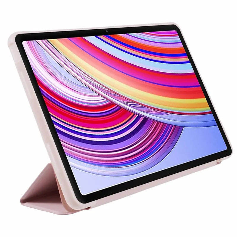 For Xiaomi Redmi Pad Pro / Redmi Pad Pro 5G / Poco Pad Case PU Leather+Silicone Tri-Fold Stand Pro / Poco Padtective Cover - Pink