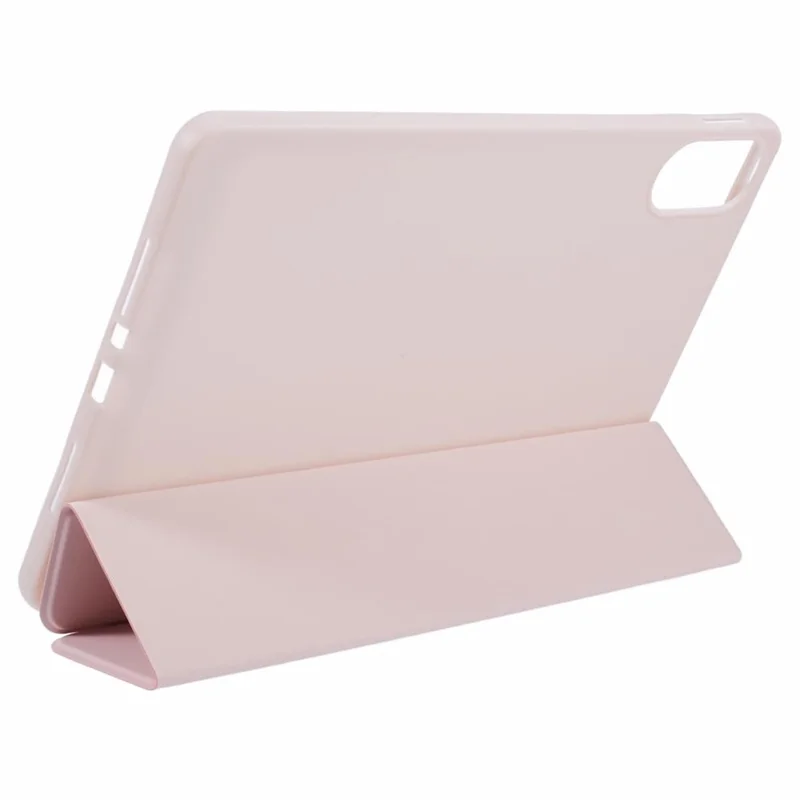 For Xiaomi Redmi Pad Pro / Redmi Pad Pro 5G / Poco Pad Case PU Leather+Silicone Tri-Fold Stand Pro / Poco Padtective Cover - Pink