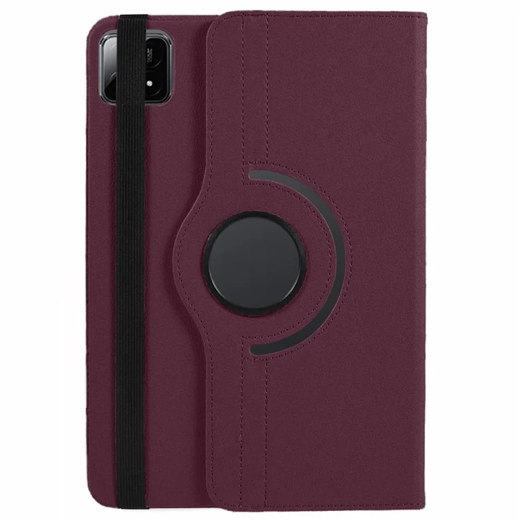 Para Xiaomi Pad 6S Pro 12.4 Capa Suporte Rotativo de Couro PU + PC Capa de Tablet com Banda Elástica - Roxo