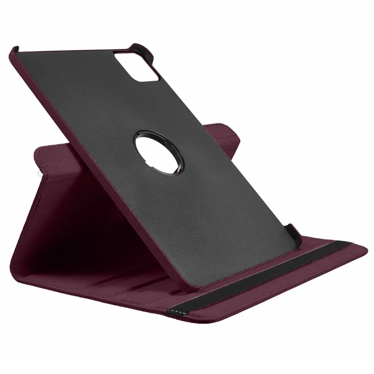 Para Xiaomi Pad 6S Pro 12.4 Capa Suporte Rotativo de Couro PU + PC Capa de Tablet com Banda Elástica - Roxo