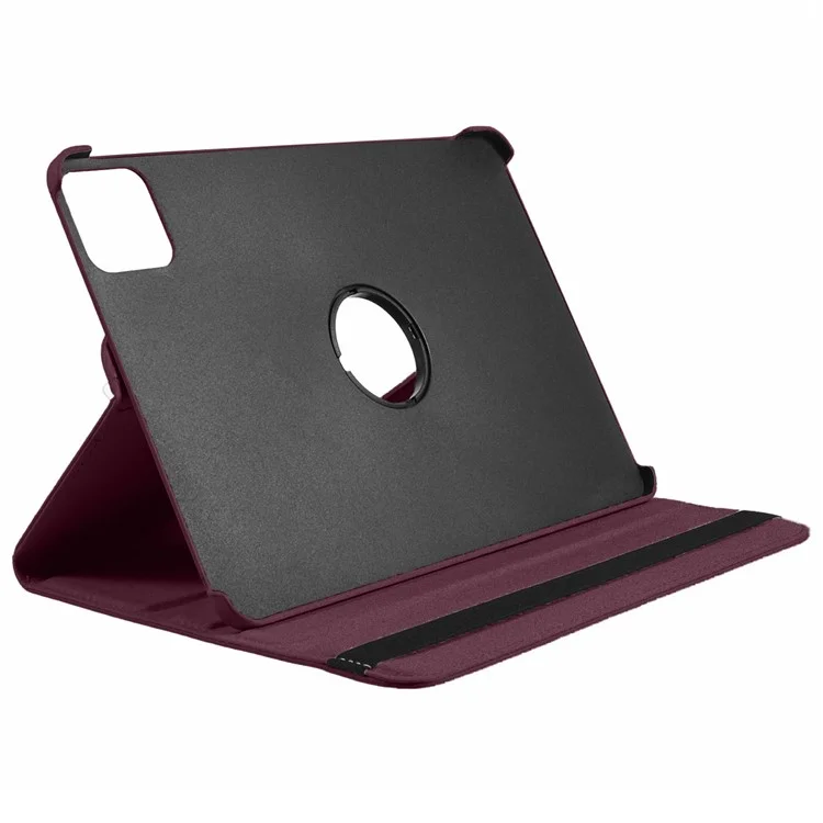 Para Xiaomi Pad 6S Pro 12.4 Capa Suporte Rotativo de Couro PU + PC Capa de Tablet com Banda Elástica - Roxo