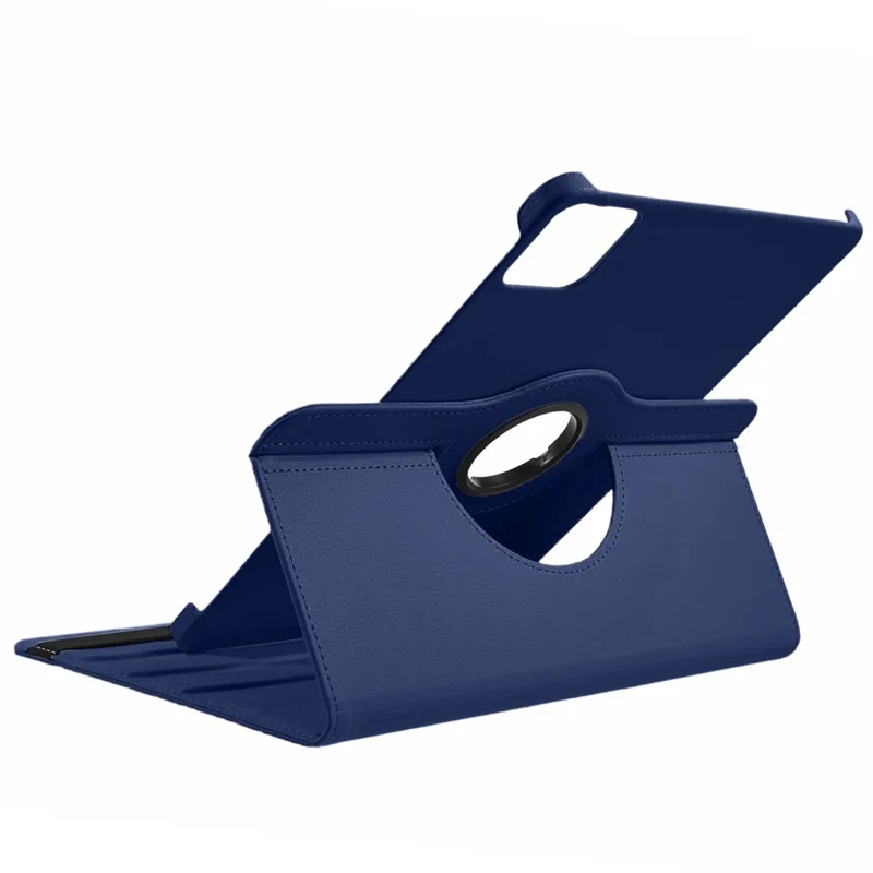 For Xiaomi Pad 6S Pro 12.4 Case Rotating Stand PU Leather+PC Tablet Cover with Elastic Band - Dark Blue