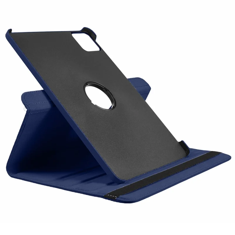 For Xiaomi Pad 6S Pro 12.4 Case Rotating Stand PU Leather+PC Tablet Cover with Elastic Band - Dark Blue