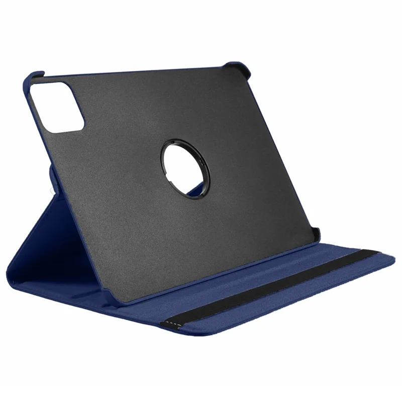 For Xiaomi Pad 6S Pro 12.4 Case Rotating Stand PU Leather+PC Tablet Cover with Elastic Band - Dark Blue