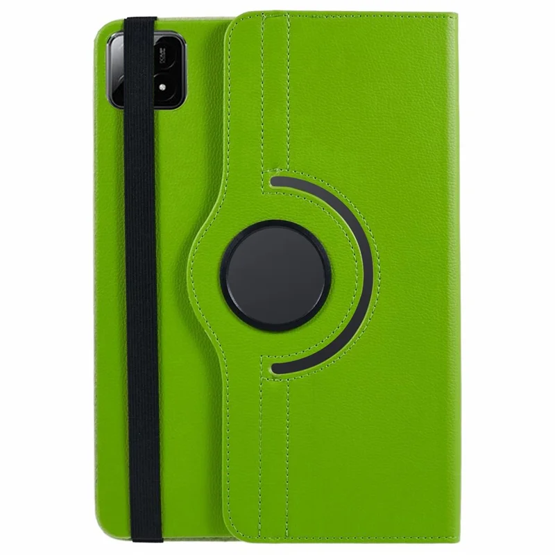 For Xiaomi Pad 6S Pro 12.4 Case Rotating Stand PU Leather+PC Tablet Cover with Elastic Band - Green