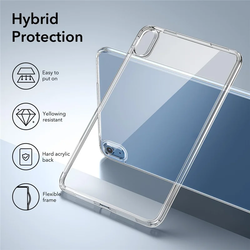 ESR 1B180 Classic Hybrid Back Case for iPad (2025) / 10.9 (2022) Clear PC Back Tablet Shell