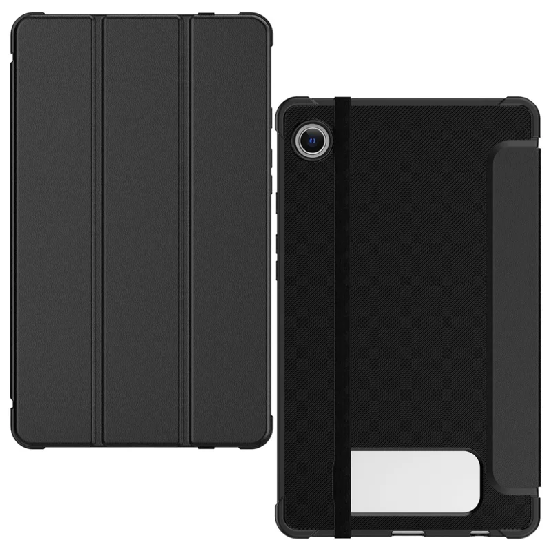 Para Samsung Galaxy Tab A9 (SM-X110-X115) Funda de Cuero para Tablet con Soporte y Función de Encendido/Apagado Automático - Negro