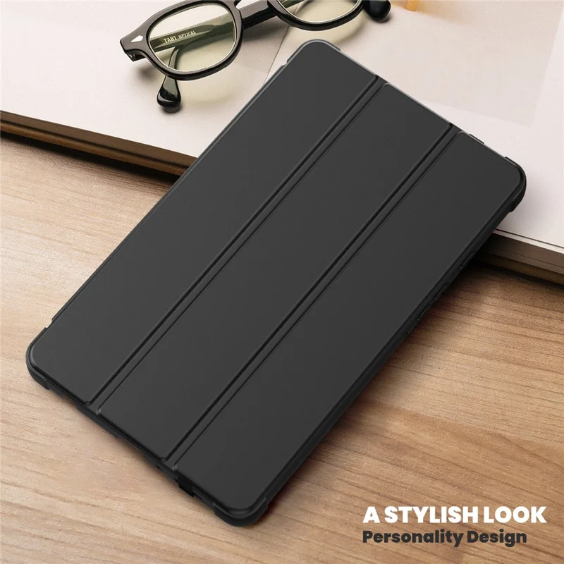 Para Samsung Galaxy Tab A9 (SM-X110-X115) Funda de Cuero para Tablet con Soporte y Función de Encendido/Apagado Automático - Negro