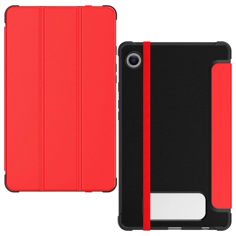 For Samsung Galaxy Tab A9 (SM-X110-X115) Leather Tablet Case Stand Cover with Auto Wake / Sleep - Red