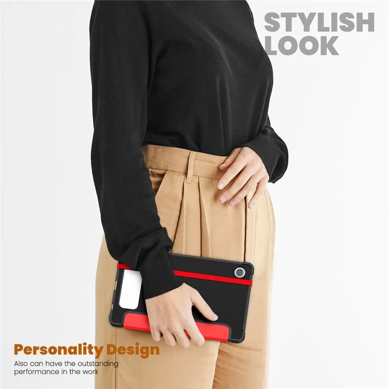 For Samsung Galaxy Tab A9 (SM-X110-X115) Leather Tablet Case Stand Cover with Auto Wake / Sleep - Red