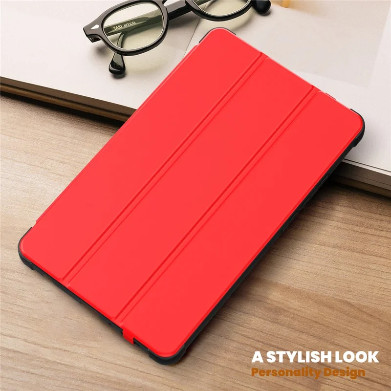 For Samsung Galaxy Tab A9 (SM-X110-X115) Leather Tablet Case Stand Cover with Auto Wake / Sleep - Red