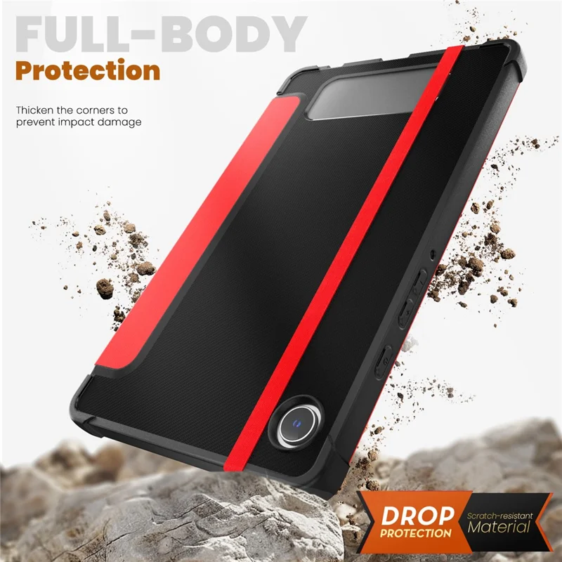 For Samsung Galaxy Tab A9 (SM-X110-X115) Leather Tablet Case Stand Cover with Auto Wake / Sleep - Red