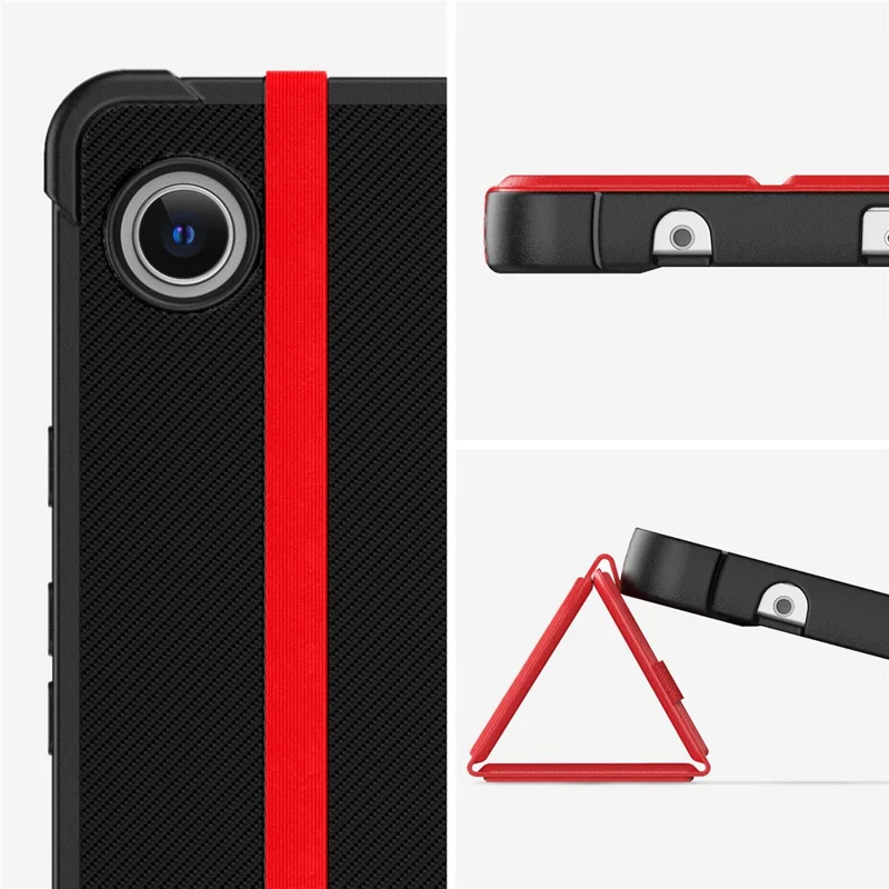 For Samsung Galaxy Tab A9 (SM-X110-X115) Leather Tablet Case Stand Cover with Auto Wake / Sleep - Red