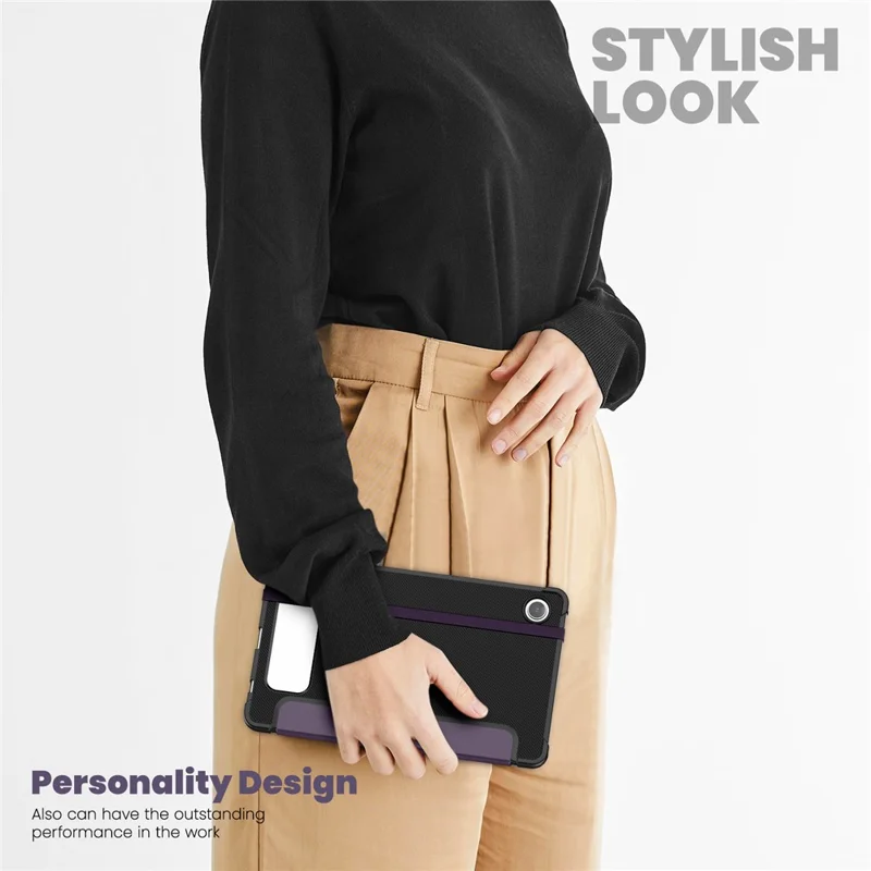 For Samsung Galaxy Tab A9 (SM-X110-X115) Leather Tablet Case Stand Cover with Auto Wake / Sleep - Purple
