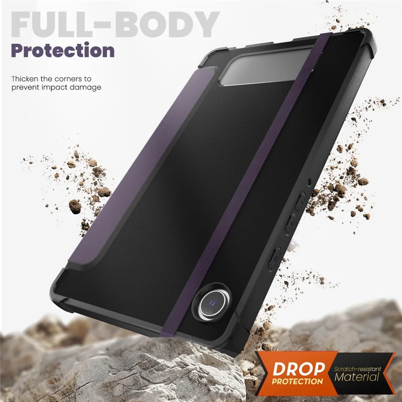 For Samsung Galaxy Tab A9 (SM-X110-X115) Leather Tablet Case Stand Cover with Auto Wake / Sleep - Purple
