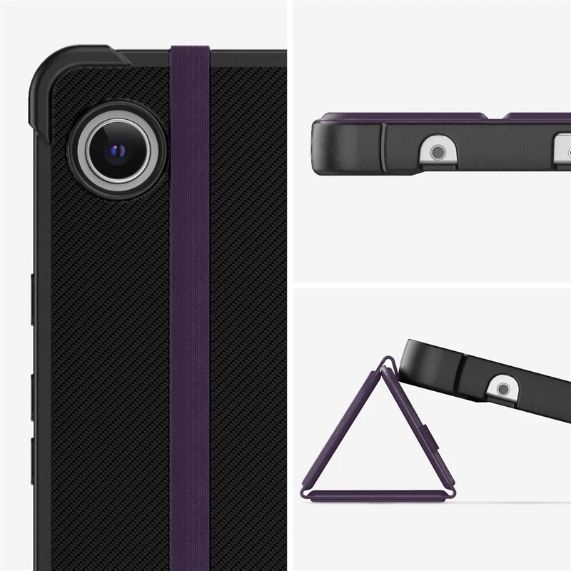 For Samsung Galaxy Tab A9 (SM-X110-X115) Leather Tablet Case Stand Cover with Auto Wake / Sleep - Purple