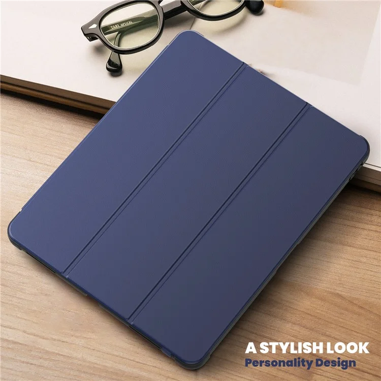 Para iPad Pro 12.9 (2022) / (2021) / (2020) / (2018) Leather Case Dual Mode Stand Smart Tablet Cover - Navy Blue