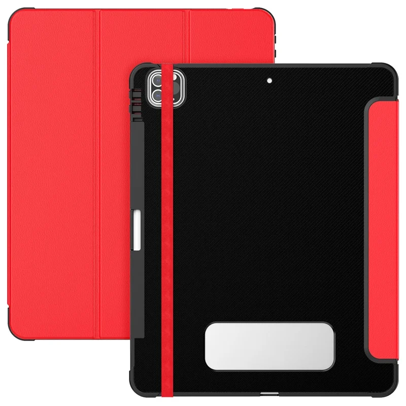 For iPad Pro 12.9 (2022) / (2021) / (2020) / (2018) Leather Case Dual Mode Stand Smart Tablet Cover - Red
