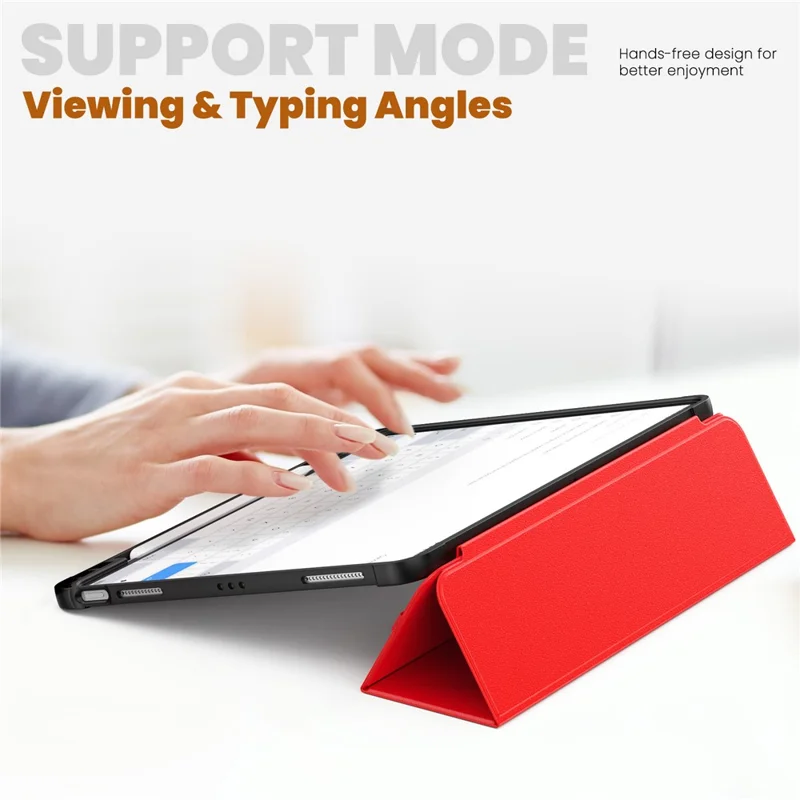 For iPad Pro 12.9 (2022) / (2021) / (2020) / (2018) Leather Case Dual Mode Stand Smart Tablet Cover - Red