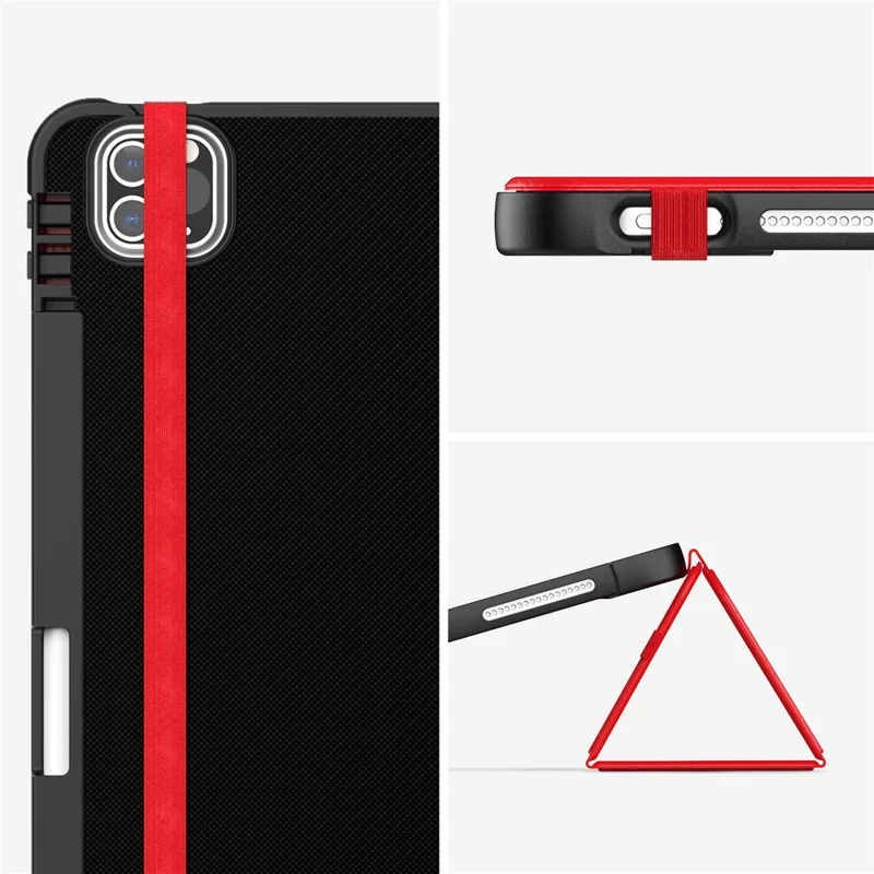 For iPad Pro 12.9 (2022) / (2021) / (2020) / (2018) Leather Case Dual Mode Stand Smart Tablet Cover - Red