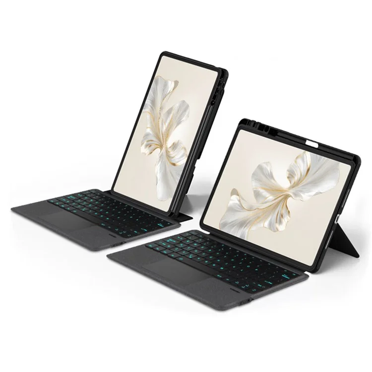 Étui en cuir For Honor Pad 9 Pro + clavier Bluetooth rétroéclairé avec pavé tactile