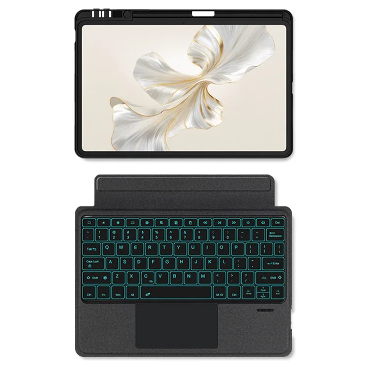Étui en cuir For Honor Pad 9 Pro + clavier Bluetooth rétroéclairé avec pavé tactile