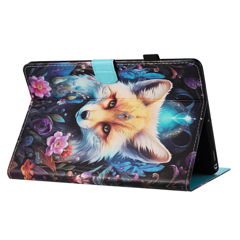 For Amazon Kindle Paperwhite (2015)/2 (2015)/3 (2015)/4 (2018) Leather Case Pattern Printing Card Holder Cover - Fox