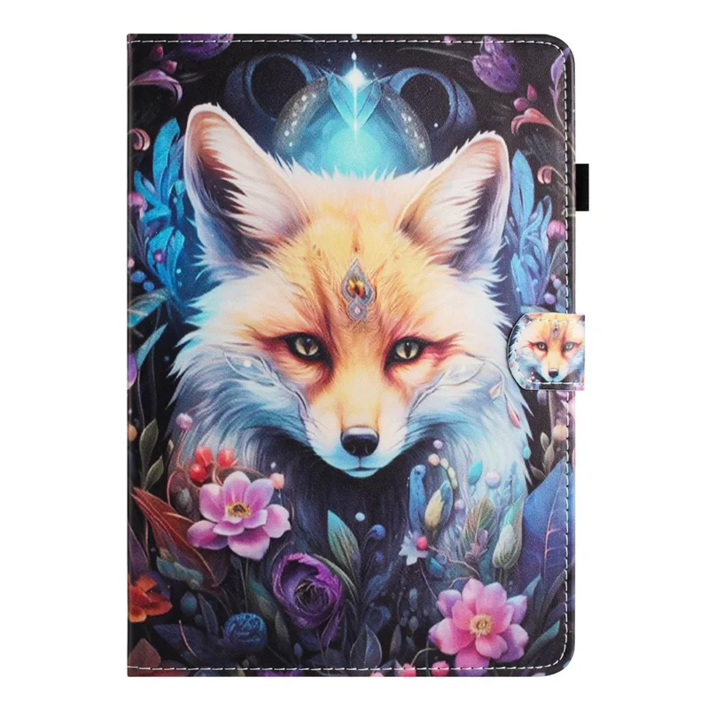 For Amazon Kindle Paperwhite (2015)/2 (2015)/3 (2015)/4 (2018) Leather Case Pattern Printing Card Holder Cover - Fox