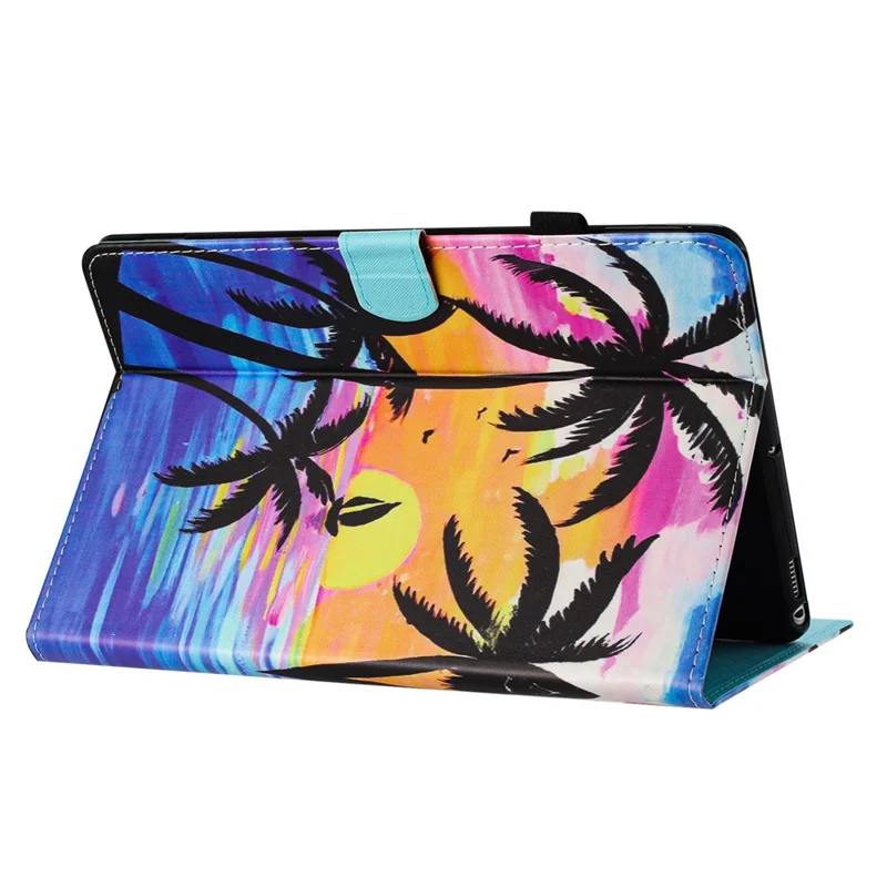 For Amazon Kindle Paperwhite 5 (2021) Case Pattern Printing PU Leather Stand Cover with Card Slots - Coconut Tree