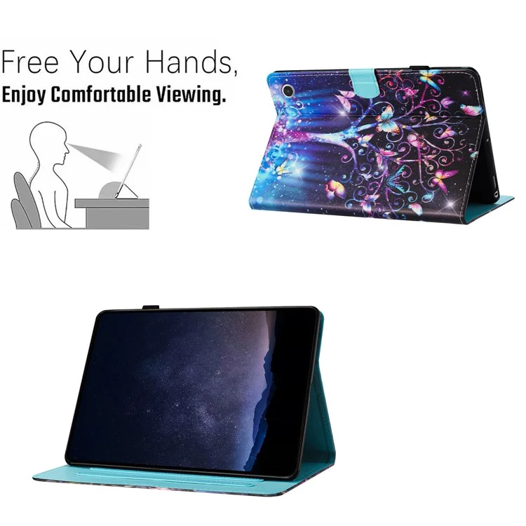 Para Case do Amazon Fire Max 11 (2023) Suporte para Cartão Padrão de Impressão de Couro PU - Borboleta Meteoro