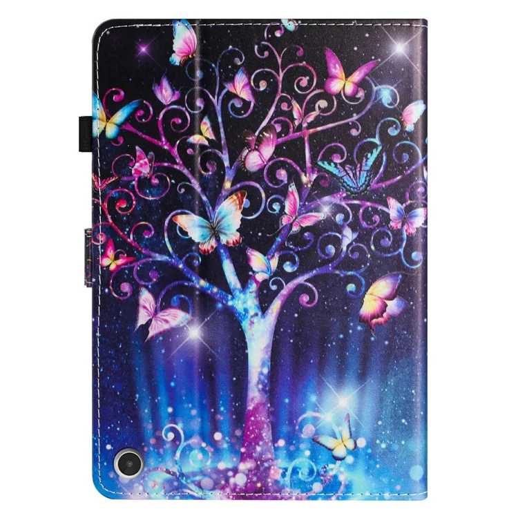 Para Case do Amazon Fire Max 11 (2023) Suporte para Cartão Padrão de Impressão de Couro PU - Borboleta Meteoro