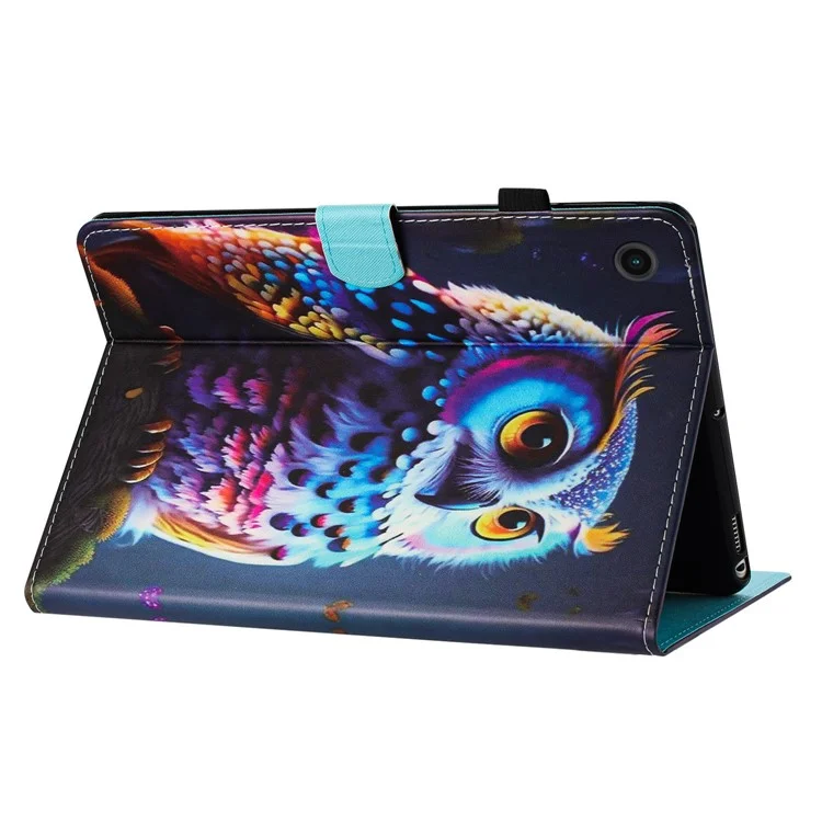 Para Lenovo Tab M10 Plus Case Pattern Printing PU Leather Drop-Proof Tablet Stand Cover - Coruja