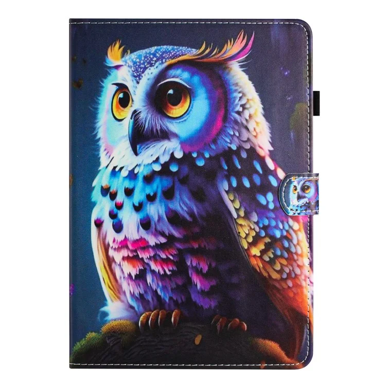 Para Lenovo Tab M10 Plus Case Pattern Printing PU Leather Drop-Proof Tablet Stand Cover - Coruja