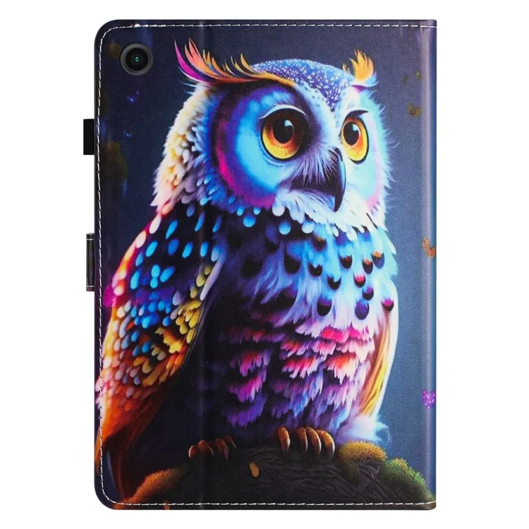 Para Lenovo Tab M10 Plus Case Pattern Printing PU Leather Drop-Proof Tablet Stand Cover - Coruja
