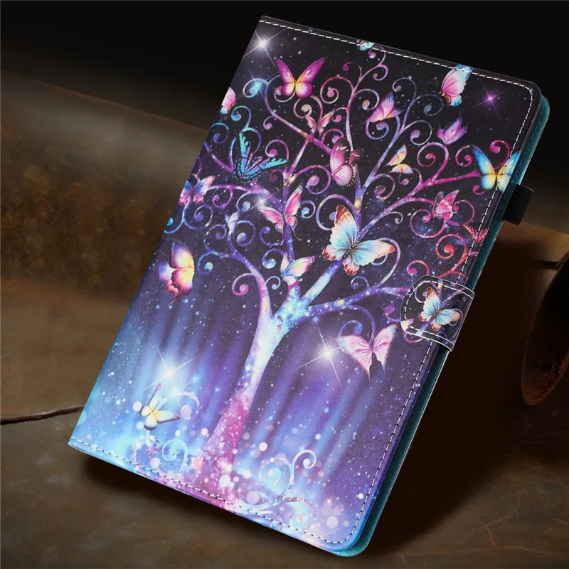 For Lenovo Tab M10 Plus Case Pattern Printing PU Leather Drop-proof Tablet Stand Cover - Meteor Butterfly