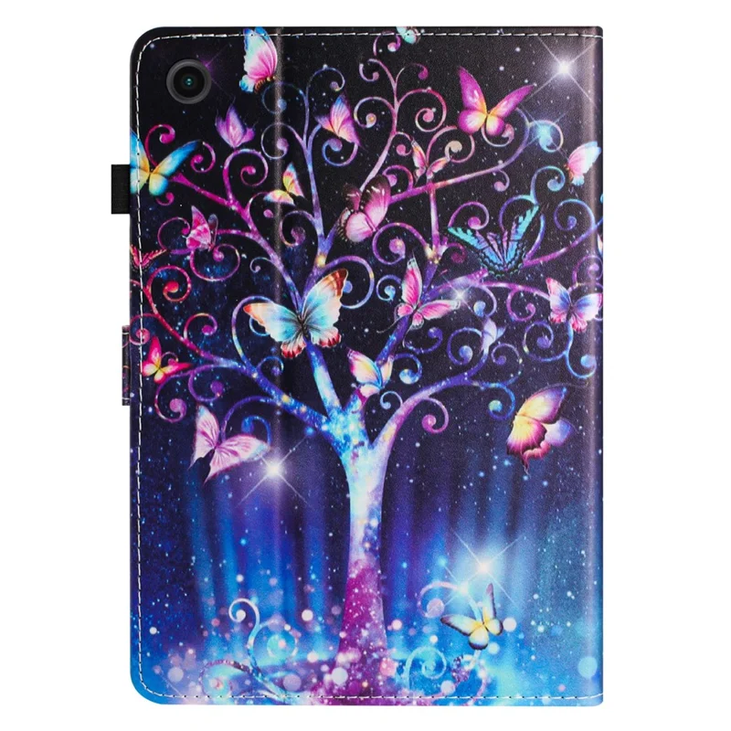 For Lenovo Tab M10 Plus Case Pattern Printing PU Leather Drop-proof Tablet Stand Cover - Meteor Butterfly