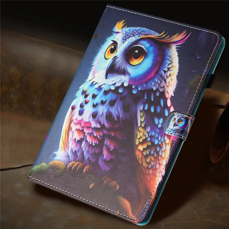 For Lenovo Tab M10 (Gen 3) Magnetic Tablet Case Wholesale PU Leather Pattern Stand Cover - Owl