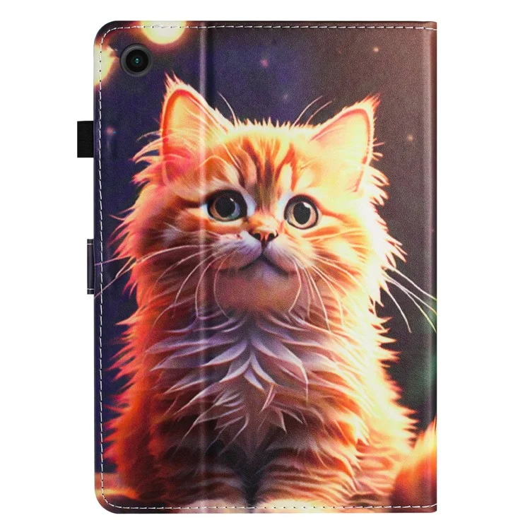 Pour Samsung Galaxy Tab A9 Wholesale Tablet Stand Cover PU Leather Shell Pattern Case with Card Slots - Chat