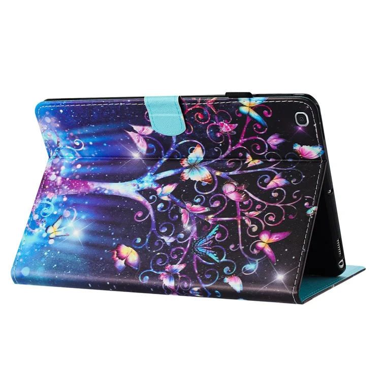 For Samsung Galaxy Tab S6 Lite (2024) / (2022) / (2020) P610 Case Stylish Pattern Leather Stand Cover with Card Slots - Meteor Butterfly