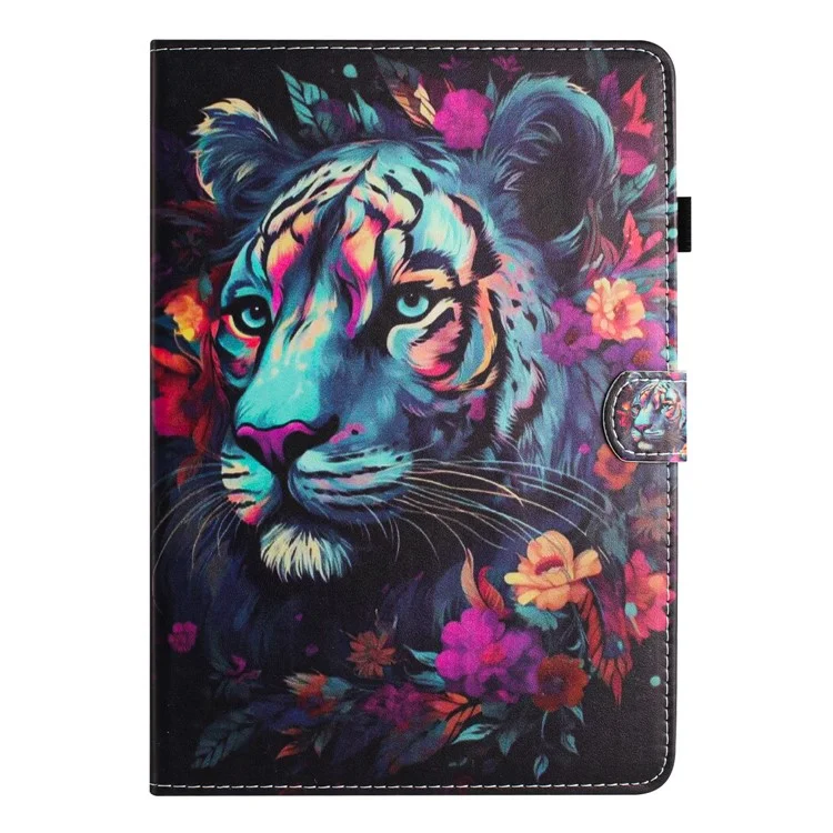 Pattern Tablet Case for Samsung Galaxy Tab A 10.1 (2019) T510 Wholesale Stand Cover PU Leather Shell - Tiger