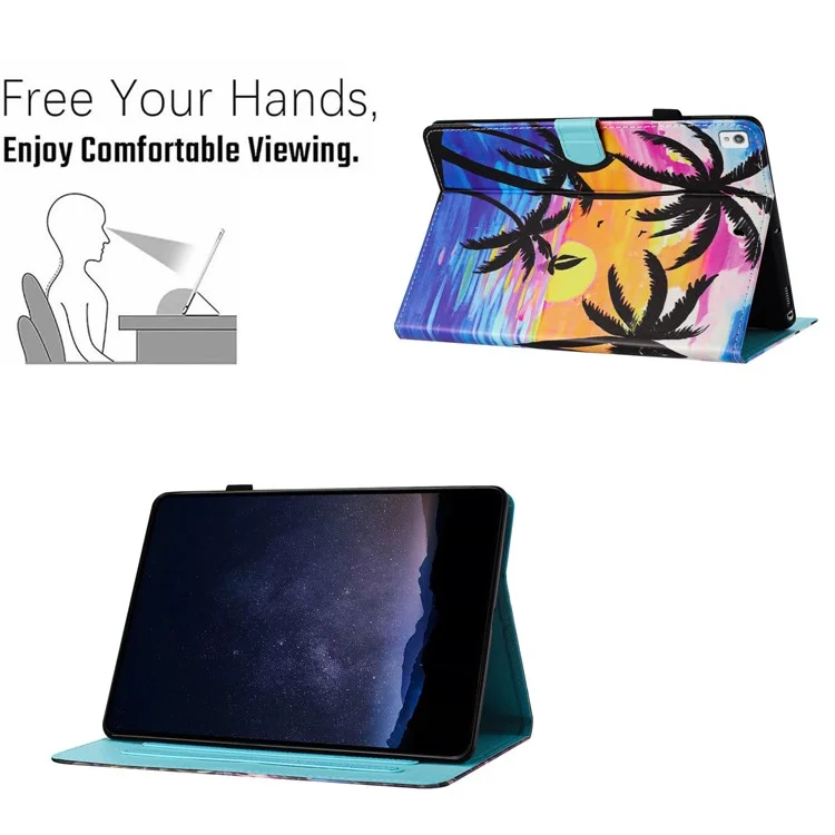 Für Ipad 10.2 (2021) / (2019) / (2020 / Pro 10.5-Zoll (2017) / Air 10.5 Zoll (2019) Tabletthülle Pu-Leder Standhülle - Kokospalme