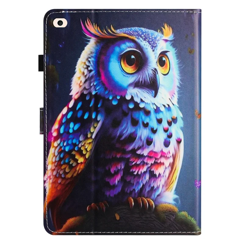 For iPad 9.7 (2017) / (2018) Leather Case Card Holder Tablet Cover - Owl